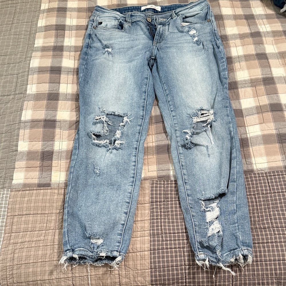 KanCan Light Blue Distressed Boyfriend Jeans